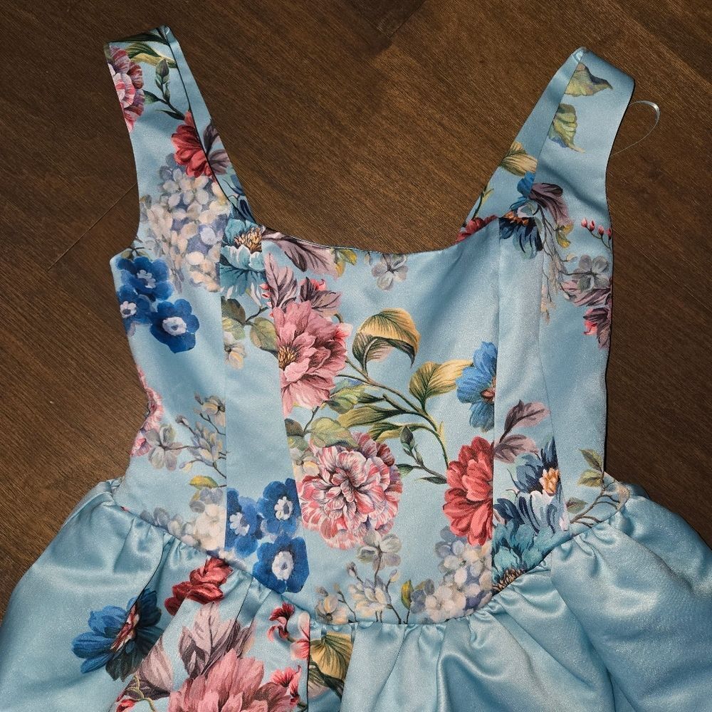 ANTHROPOLOGIE Maeve Floral Satin Dress size M 8 10 - Picture 5 of 11